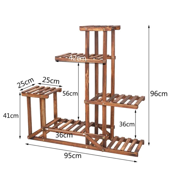 Casaroja 6-Tier Wooden Plant Stand – Multi-Purpose Flower Shelf for Indoor & Outdoor Display - Image 5