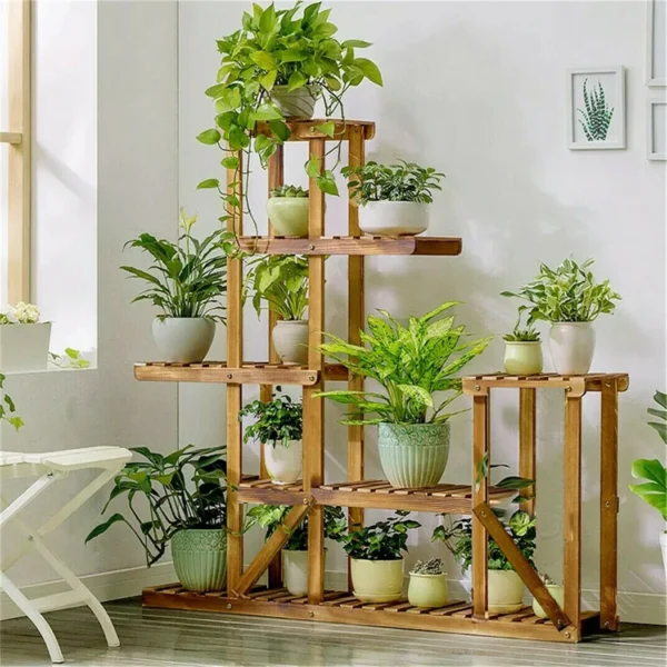 Display your plants in style with the Casaroja 6-Tier Wooden Plant Stand. Perfect for indoor and outdoor use