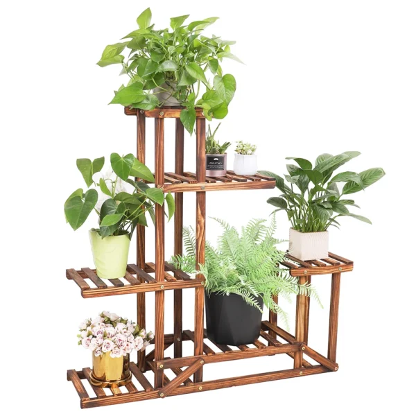 Casaroja 6-Tier Wooden Plant Stand – Multi-Purpose Flower Shelf for Indoor & Outdoor Display - Image 2