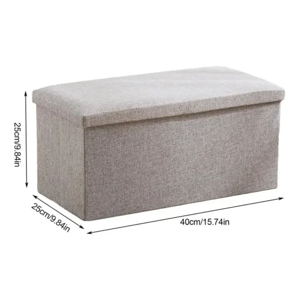 Multifunctional Foldable Ottoman Bench – Rectangular Fabric Storage Stool for Shoe Changing - Image 6