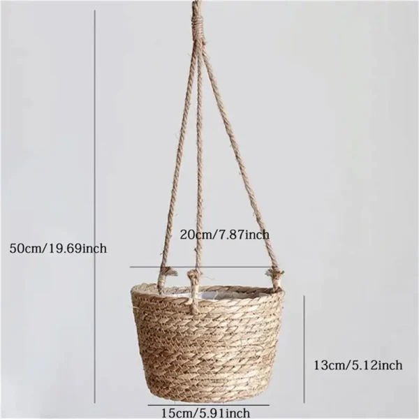 Woven Jute Rope Flower Pot Holder - Image 5