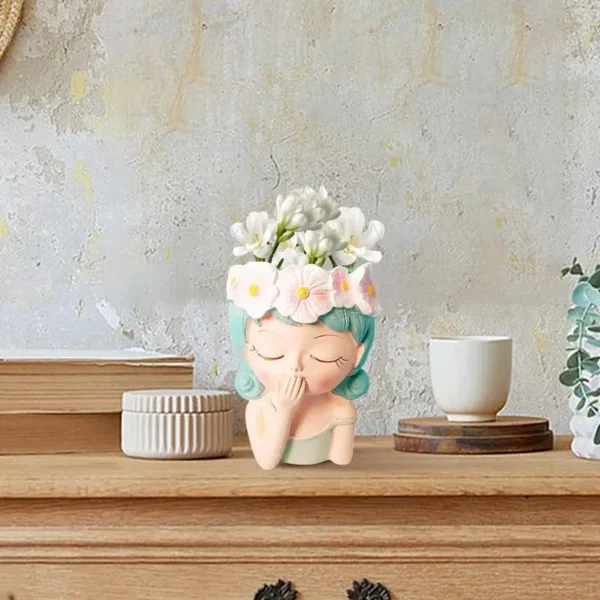 Succulent Plant Container – 3D Fairy Girls Flower Pot for Home & Office Decor - Image 5