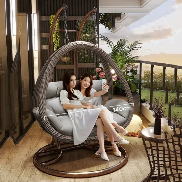 Rattan Hanging Egg Chair for Indoor and Outdoor Use - Image 6