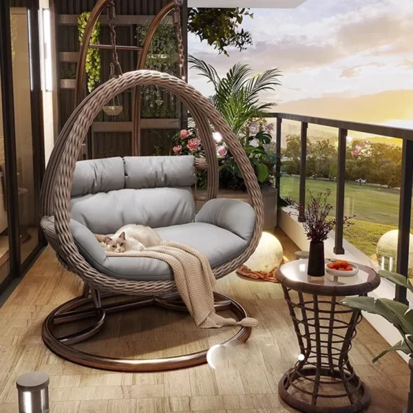 Rattan Hanging Egg Chair for Indoor and Outdoor Use - Image 2