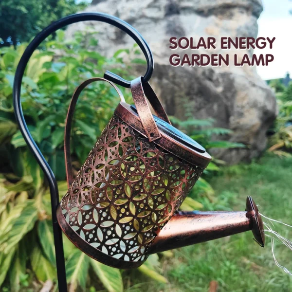 Solar Hanging Watering Can Light for Outdoor Decor - Image 5