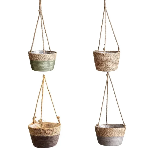 Woven Jute Rope Flower Pot Holder - Image 6