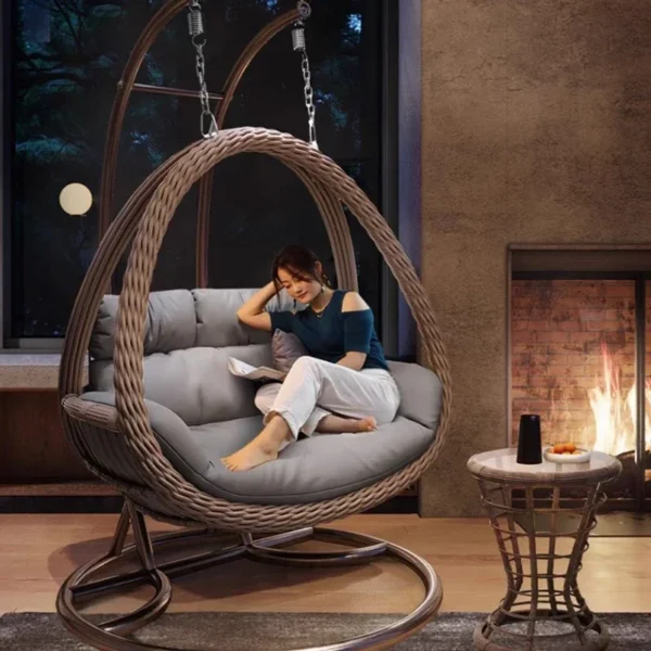 Rattan Hanging Egg Chair for Indoor and Outdoor Use - Image 4