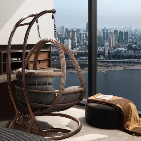 Rattan Hanging Egg Chair for Indoor and Outdoor Use - Image 5