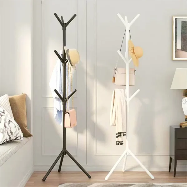 Tree-Branch Shaped Vertical Coat and Hat Rack