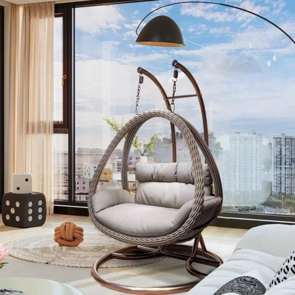 Rattan Hanging Egg Chair for Indoor and Outdoor Use - Image 3