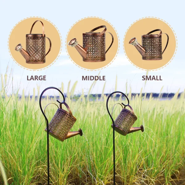 Solar Hanging Watering Can Light for Outdoor Decor - Image 4