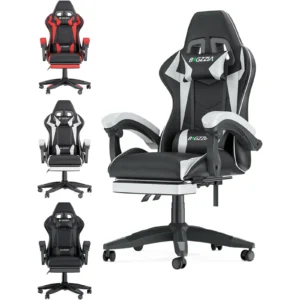 Elevate your gaming or office setup with the Casaroja Ergonomic Gaming Chair. With its built-in footrest, lumbar cushion, headrest, and fully adjustable features,