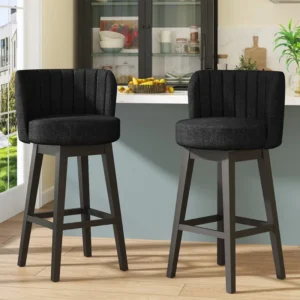 Upgrade your kitchen or bar area with the Casaroja Modern Bar Stool. Featuring a padded seat, backrest, adjustable height, and solid wood pedals